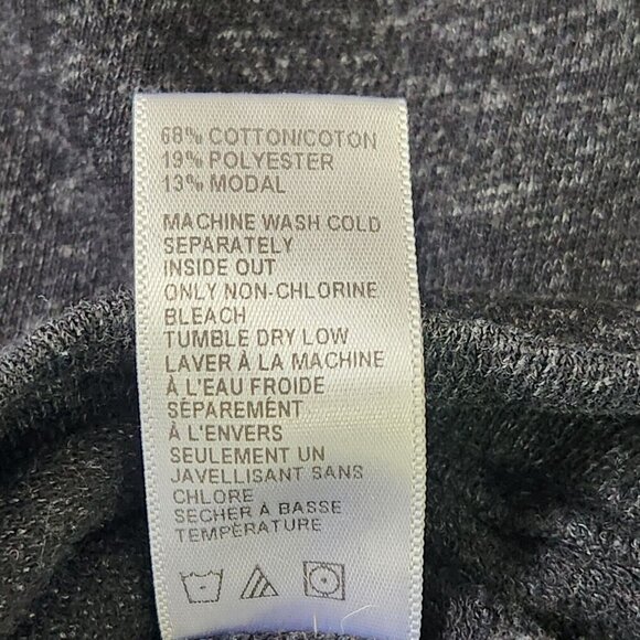 James Perse Cowl Funnel Neck Top Womens 3 Large Charcoal Gray Heather Pullover - Picture 9 of 10